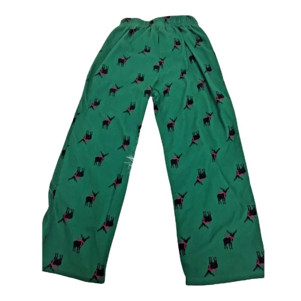 Target Pajama Pants Reindeer Casual Sleepwear Green Boys‎ Size 8